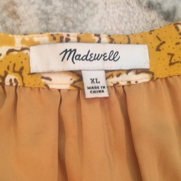 Madewell 100% Silk Boho Assam Floral Lace Up  3/4 Sleeve Dress XL - Picture 7 of 8